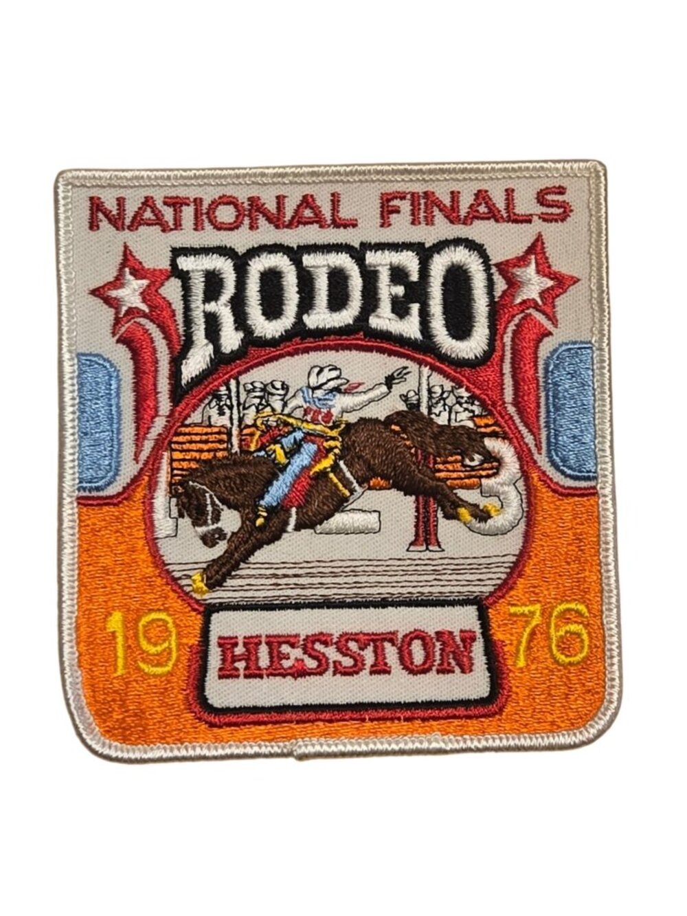 1976 Hesston Patch National Finals Rodeo Vintage Cowboy Fashion Western Wear
